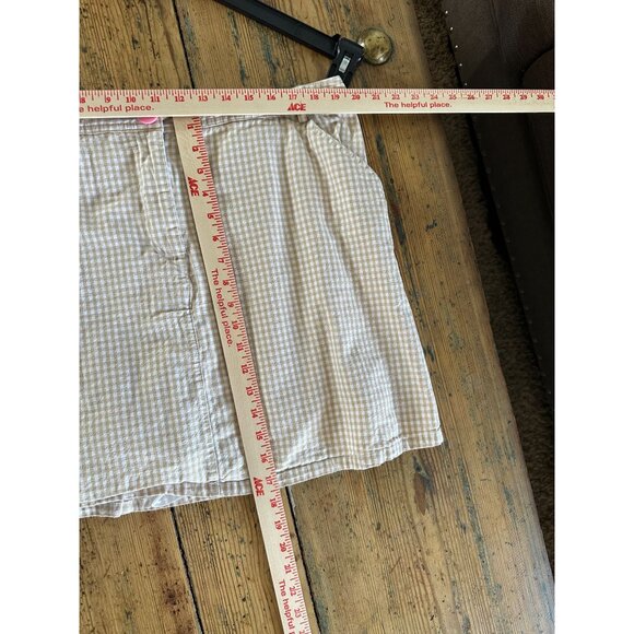 White Stag‎ Womens Tan Skort 18 button zipper cotton mini plaid shorts skirt - Picture 8 of 8